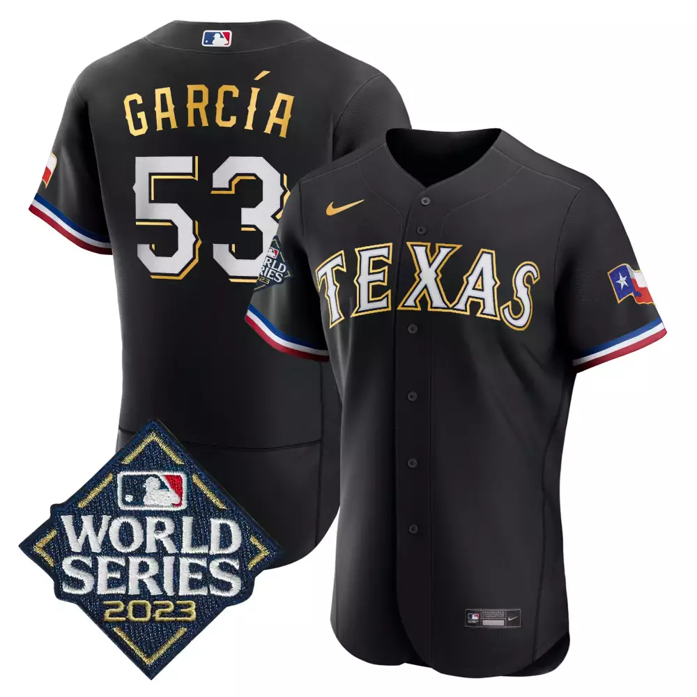 Adolis Garcia 53 Texas Rangers Jersey Black World Series 2023 Men White Gold Red