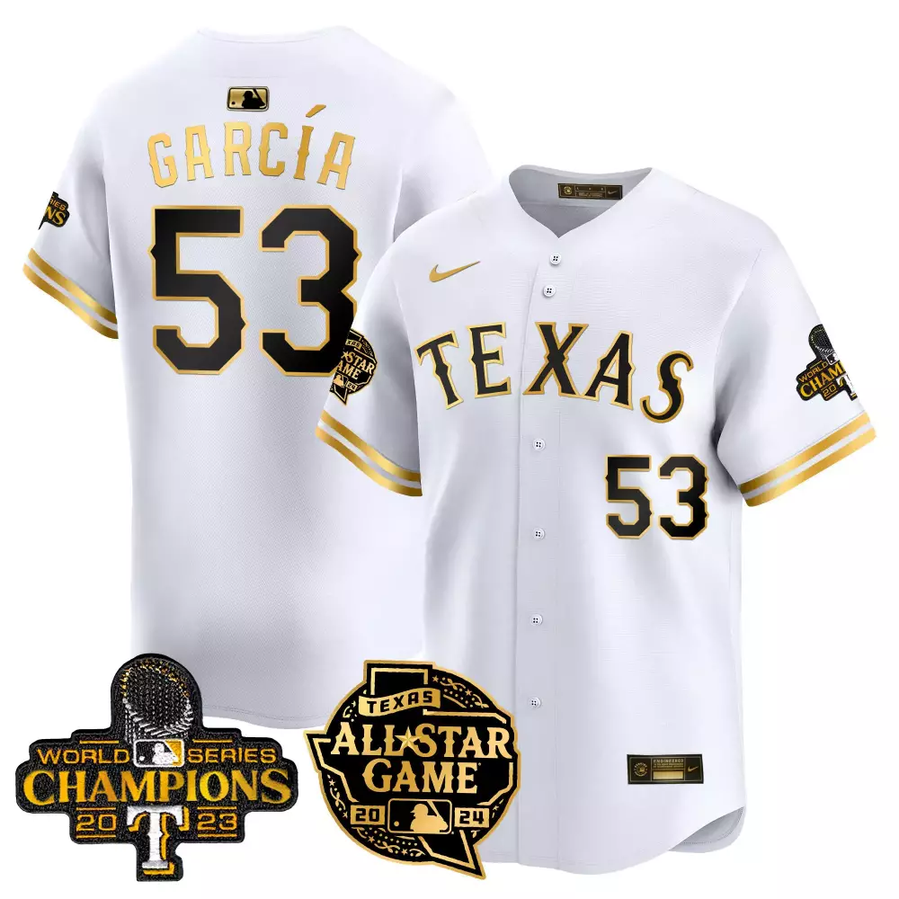 Adolis Garcia 53 Texas Rangers Jersey White World Series Champions 2023 All-star Game 2024