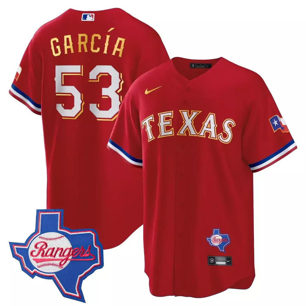 Adolis Garca 53 Texas Rangers Jersey Red Men Blue White All Stitched Vapor
