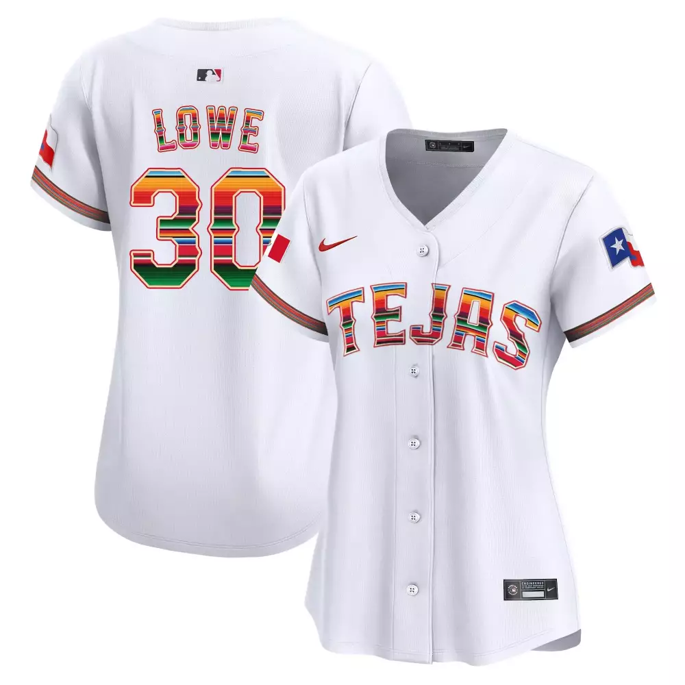 Nathaniel Lowe 30 Texas Rangers Jersey White City Connect Flag Women Split Custom Design