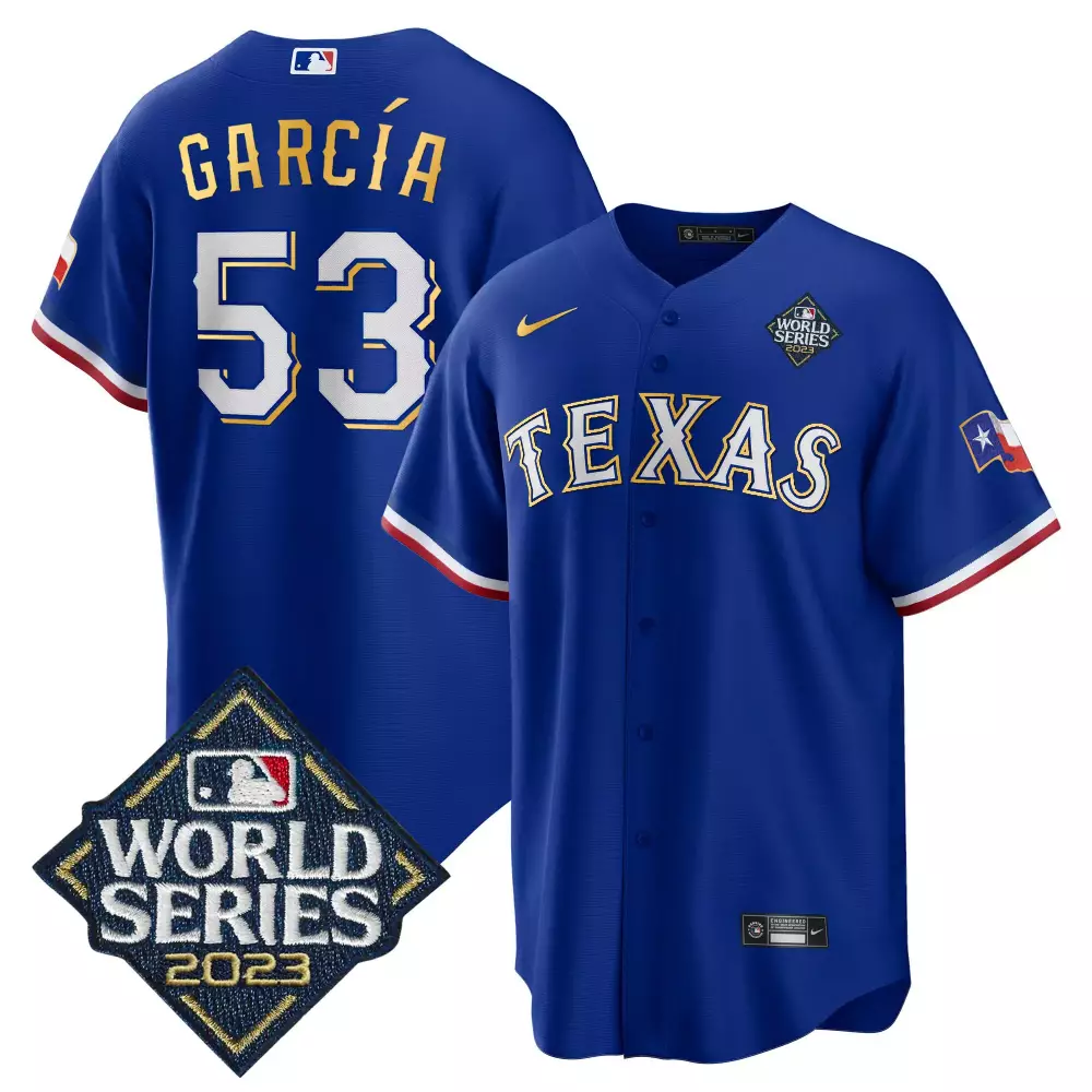Adolis Garcia 53 Texas Rangers Jersey Royal Blue World Series 2023 Men White Red