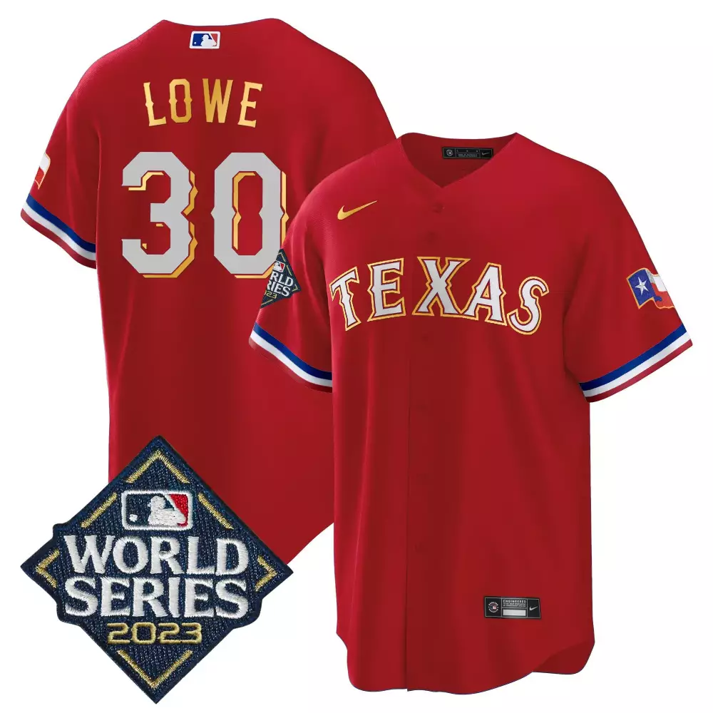 Nathaniel Lowe 30 Texas Rangers Jersey Red World Series 2023 Men Blue White Cool