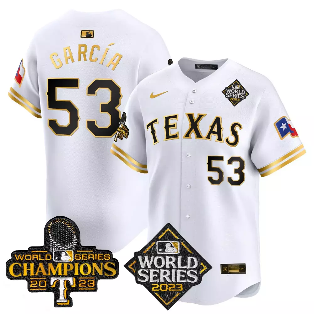Adolis Garcia 53 Texas Rangers Jersey White World Series Champions 2023 Men Black