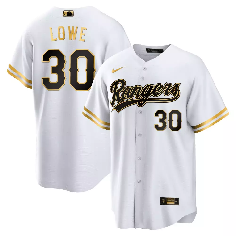 Lowe 30 Rangers Jersey White Men Black Gold All Stitched Vapor