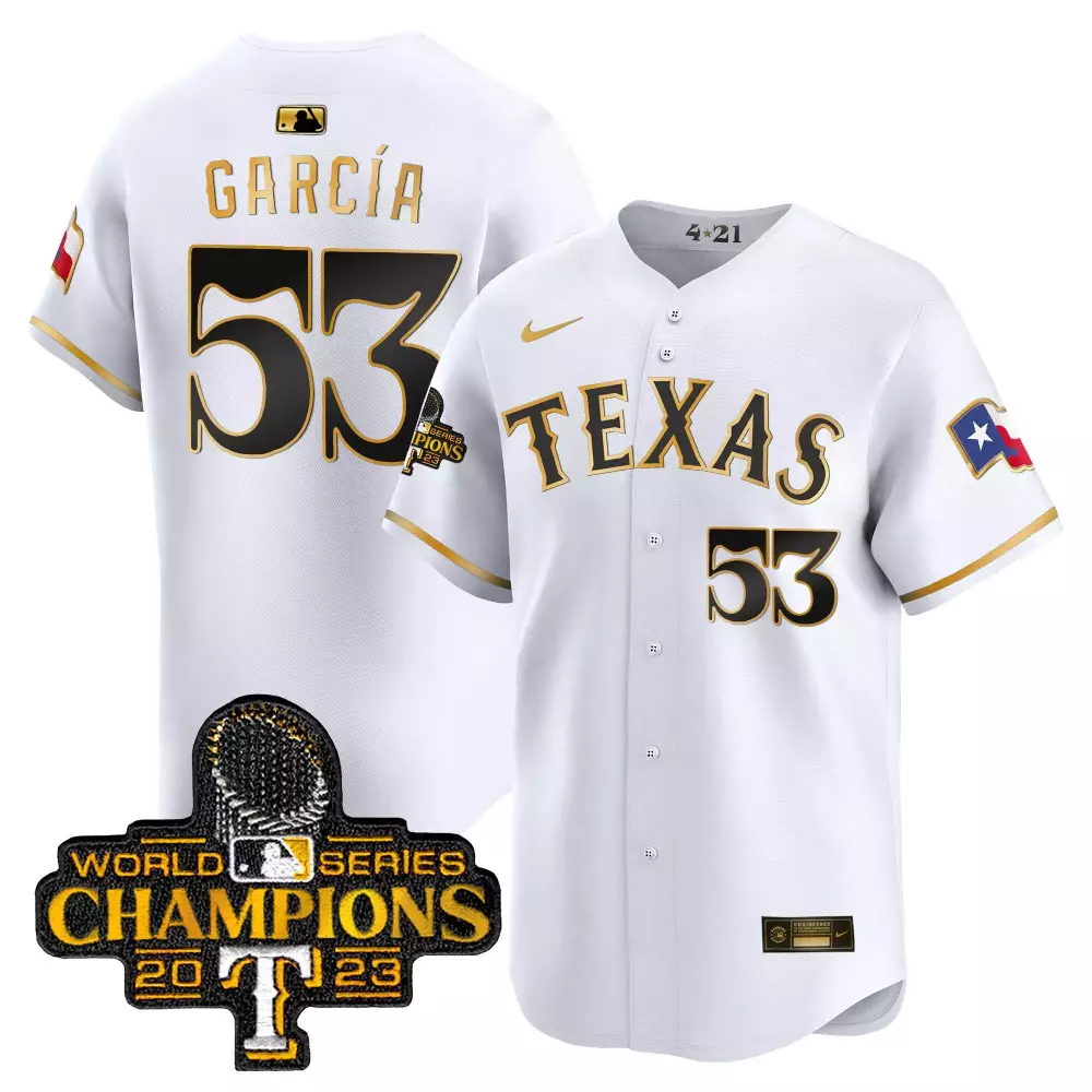 Adolis Garcia 53 Texas Rangers Jersey White World Series Champions 2023 Men Black