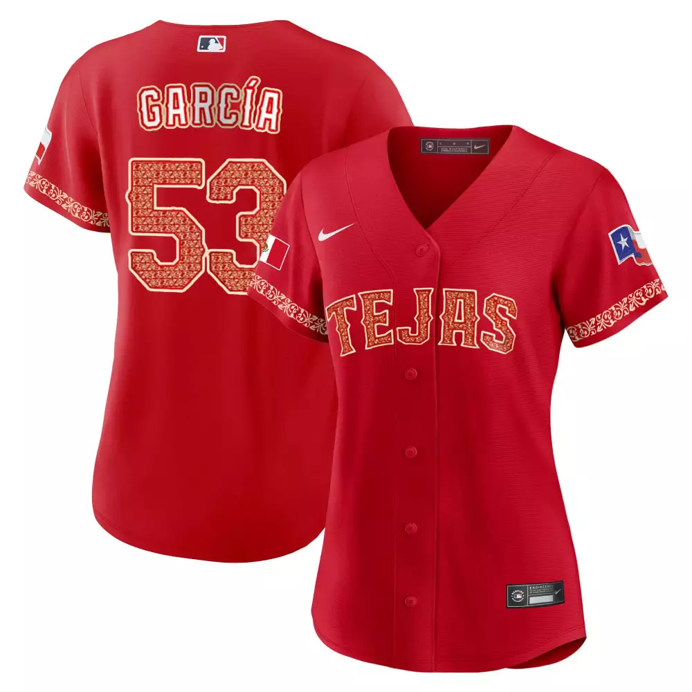 Adolis Garca 53 Texas Rangers Jersey Red City Connect Flag Peru Men Custom Design