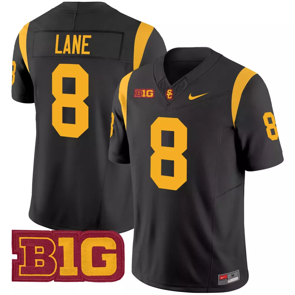 Lane Trojans 8 Usc Jersey Black B1G Big 2023 Men Gold Cardinal Red Vapor Limited