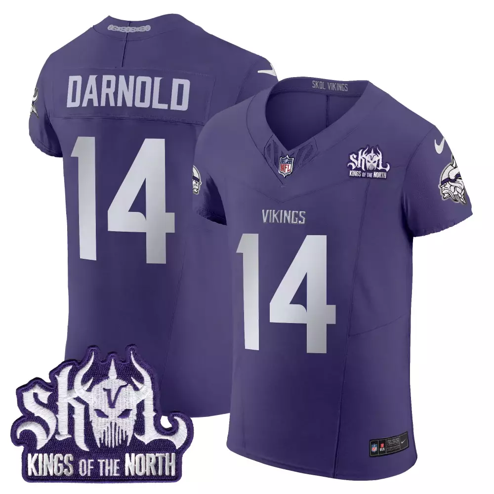 Sam Darnold 14 Vikings Jersey Purple Skol Kings Of The North Men Authentic White