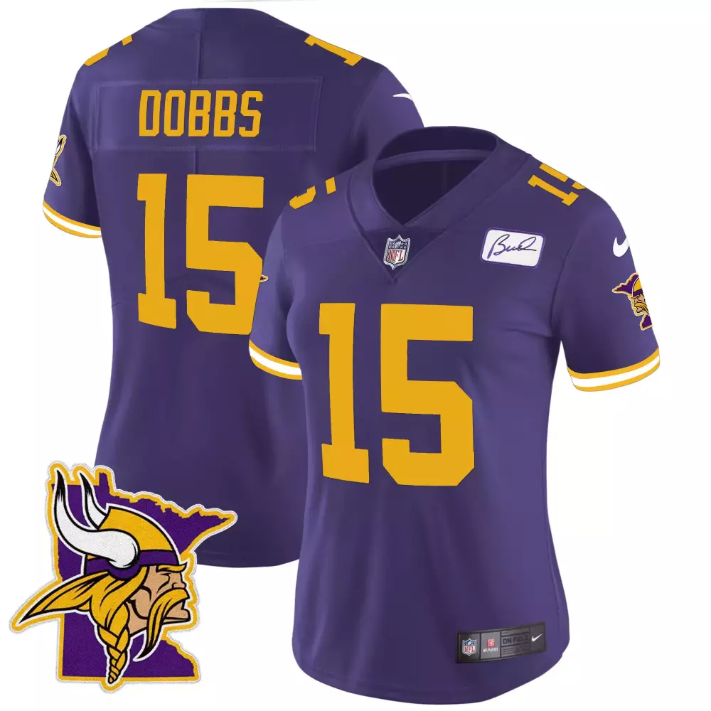 Dobbs 15 Minnesota Vikings Jersey Purple Baker Mayfield Signature Field Men Fans