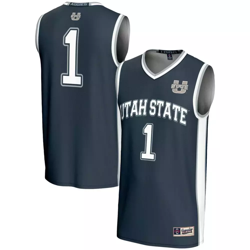 Utah State 1 Aggies Jersey Navy Men White Gray Gameday