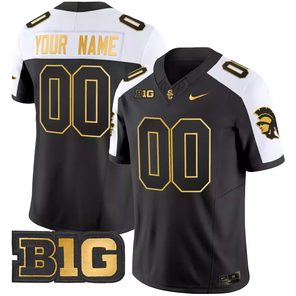 Custom Purdue Boilermakers Jersey Black Big Men White Gold Vapor All Stitched Embroidered
