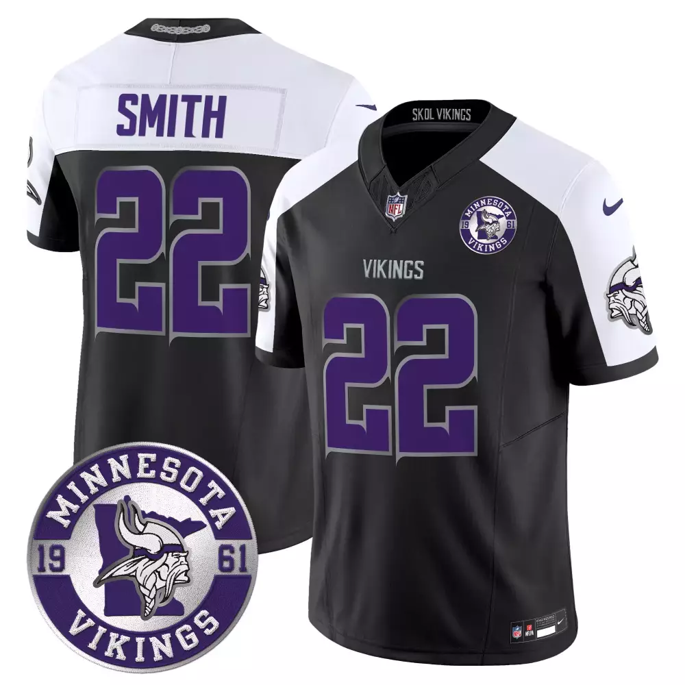 Harrison Smith 22 Jersey Black Skol Minnesota Vikings Men Alternate Split Design