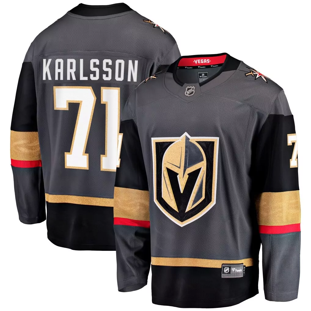 William Karlsson 71 Jersey Grey Vegas Golden Knights Men Black Gold Red Alternate