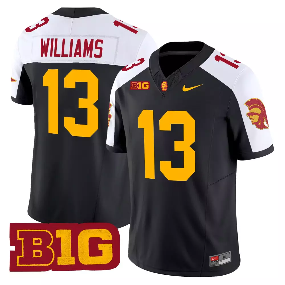Williams Trojans 13 Usc Jersey Black Big Men Gold White Cardinal Red Vapor Limited