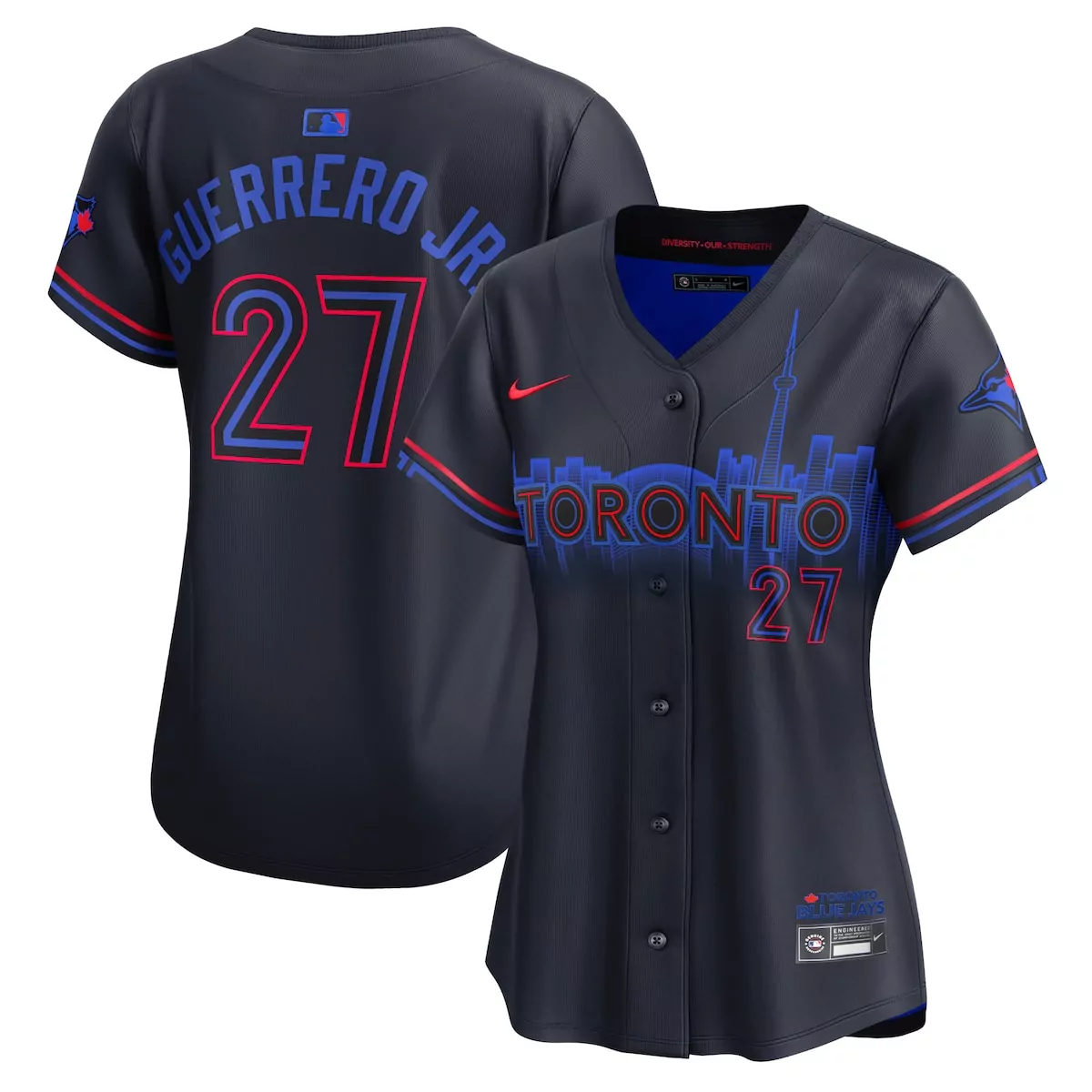 Vladimir Guerrero Jr. 27 Jersey Dark Navy City Connect Toronto Blue Jays Men Alternate