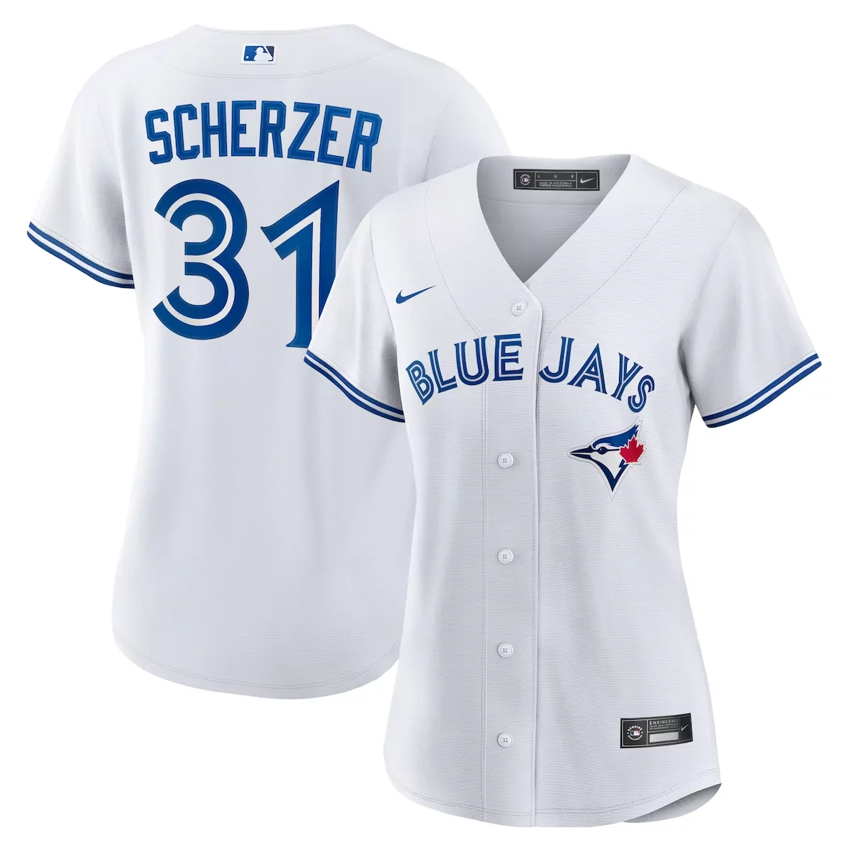 Max Scherzer 31 Toronto Blue Jays Jersey White Men Home