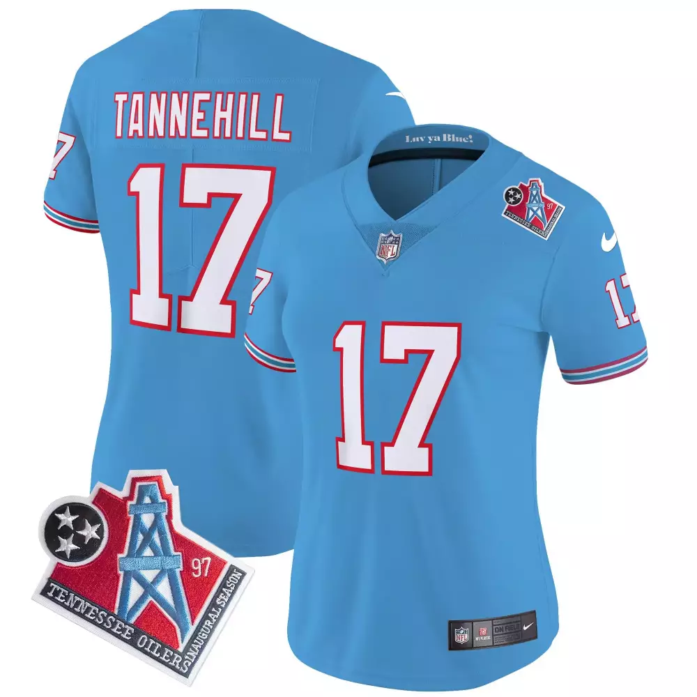 Ryan Tannehill 17 Jersey Light Blue Houston Oilers Throwback Tennessee Titans Inaugural Season 1997