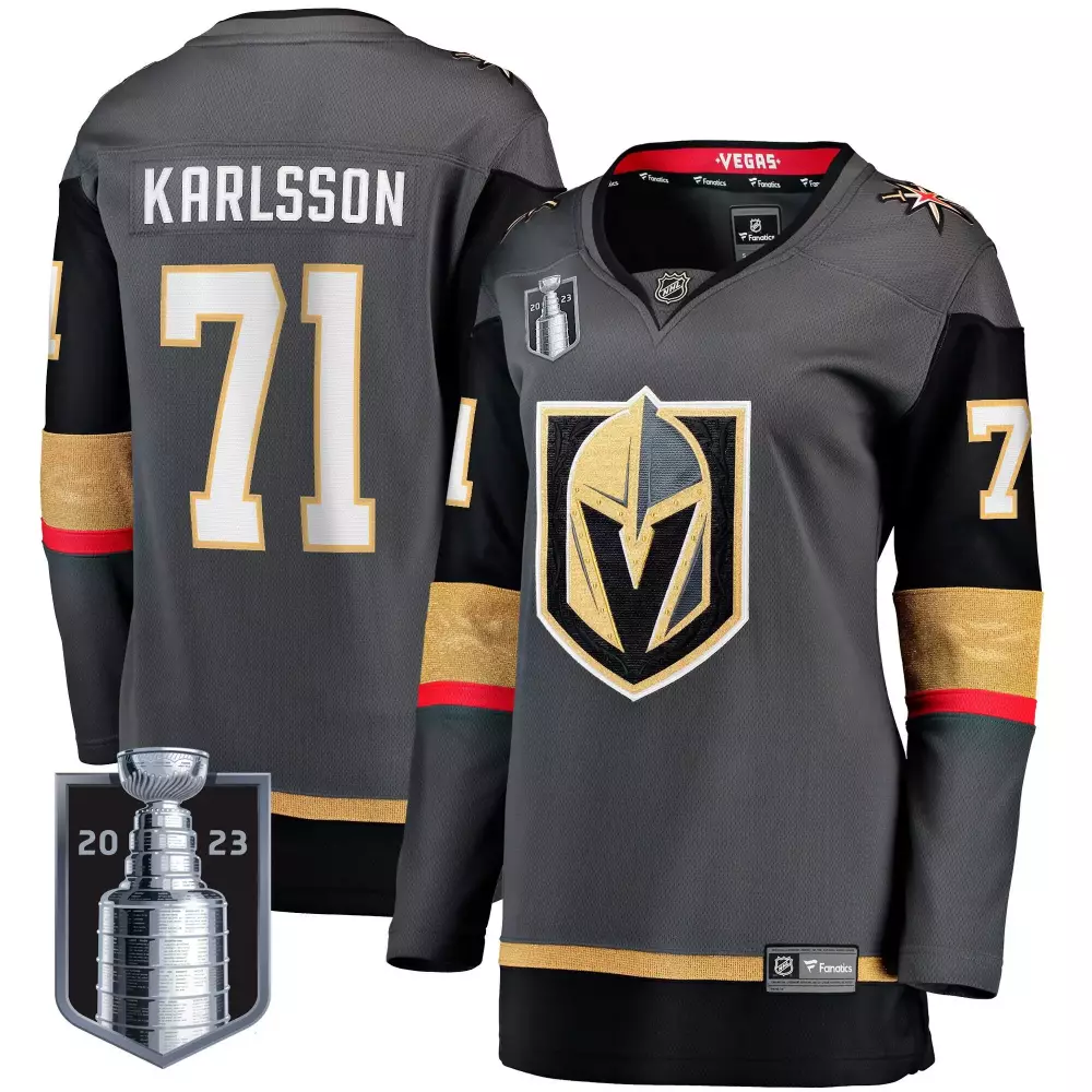 William Karlsson 71 Jersey Gray Vegas Golden Knights 2023 Stanley Cup Champions Women