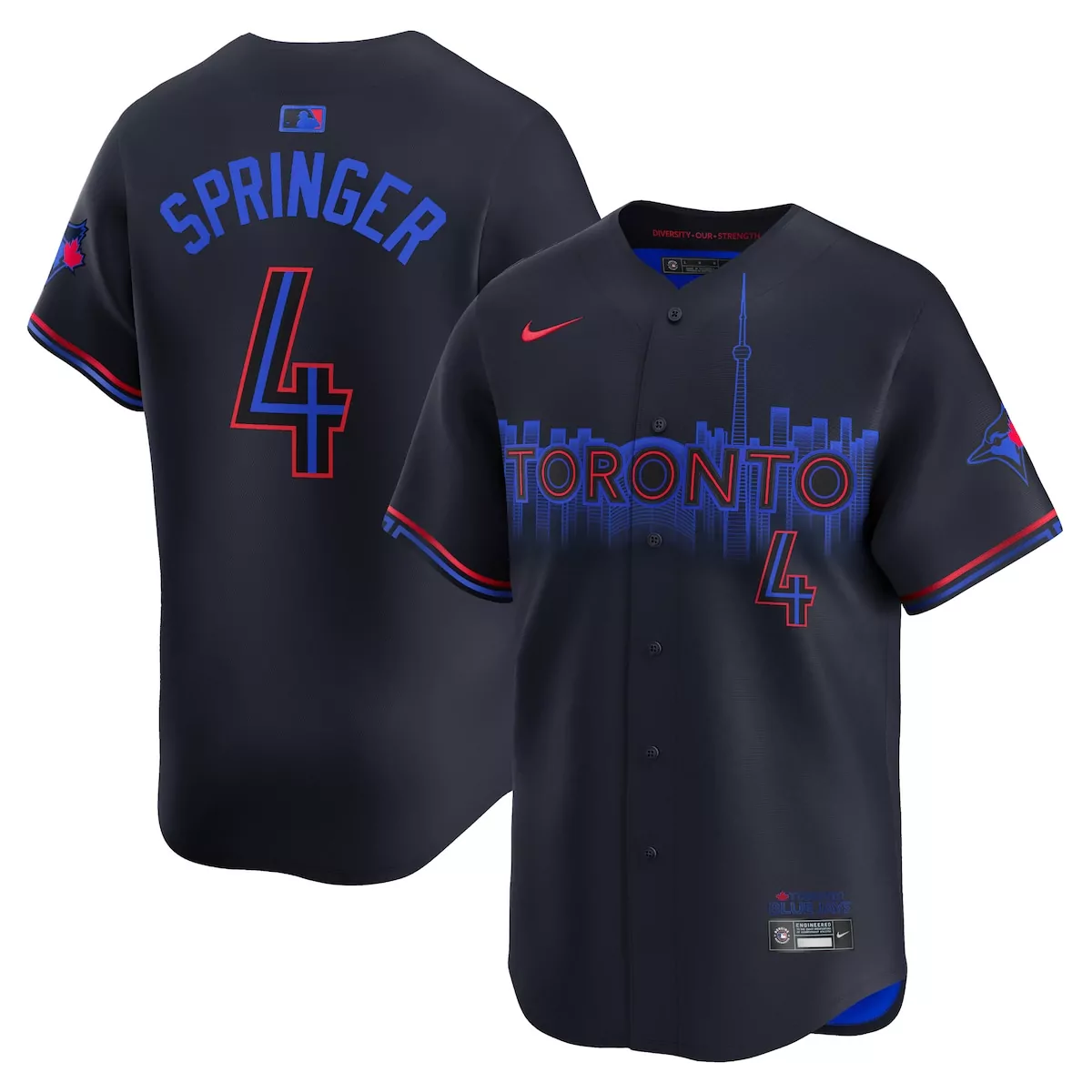 George Springer 4 Jersey Navy Toronto Blue Jays Men Replica Red Limited