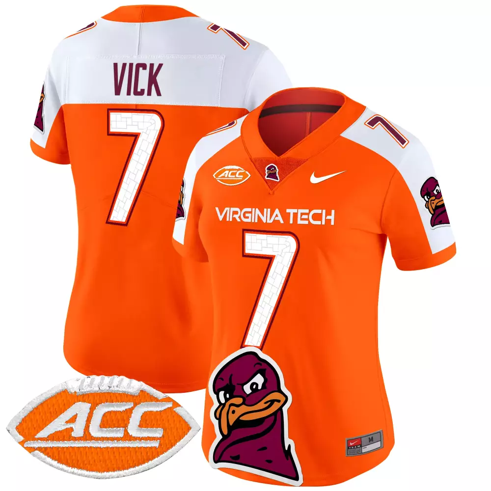 Vick Hokies 7 Jersey Orange Virginia Tech Men White Maroon Vapor Limited