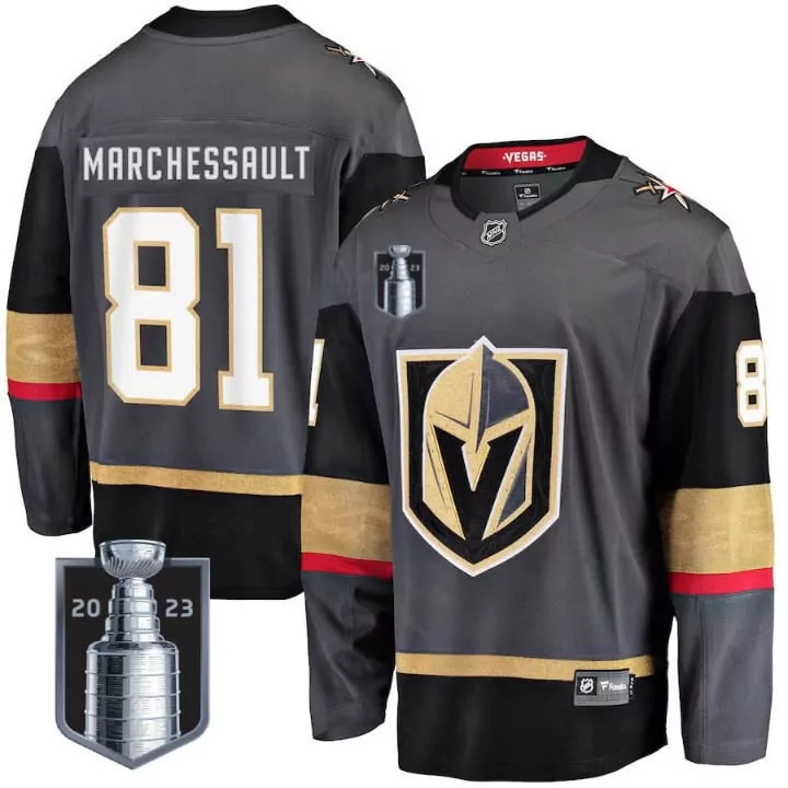 Jonathan Marchessault 81 Jersey Grey Vegas Golden Knights 2023 Stanley Cup Champions