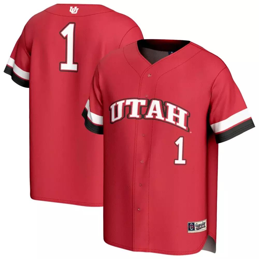 Utah 1 Jersey Red Men White Black Gameday Fashion