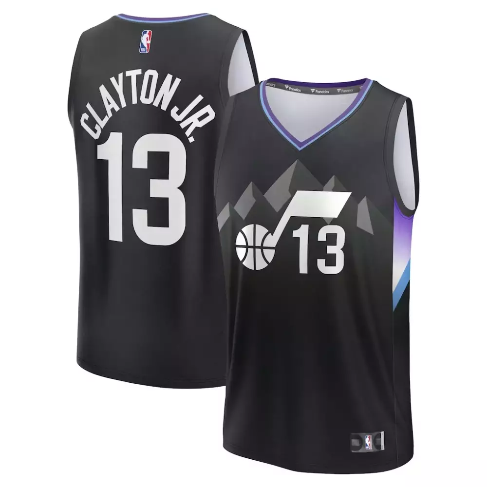 Walter Clayton Jr. 13 Utah Jazz Jersey Black Men Split Design White Purple Blue Grey