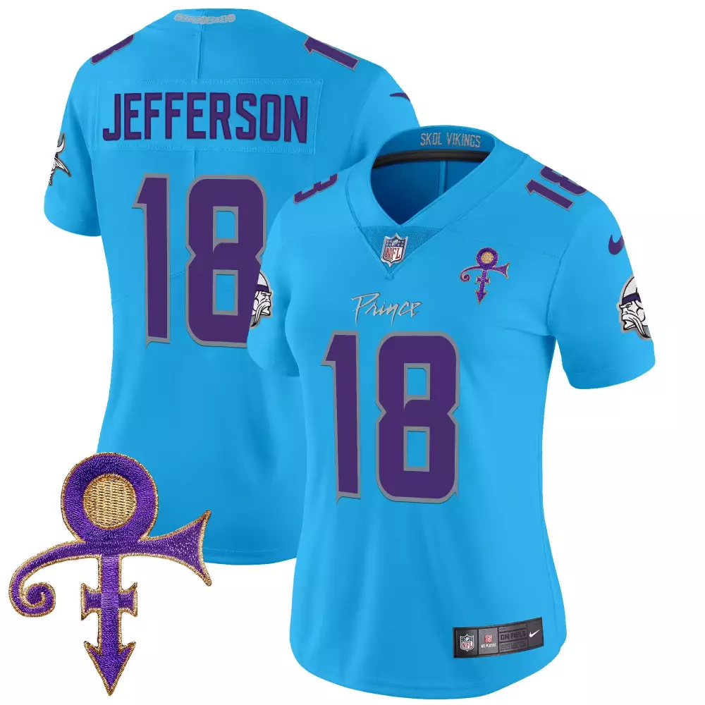 Justin Jefferson 18 Jersey Light Blue Prince Minnesota Vikings Symbol Women Alternate