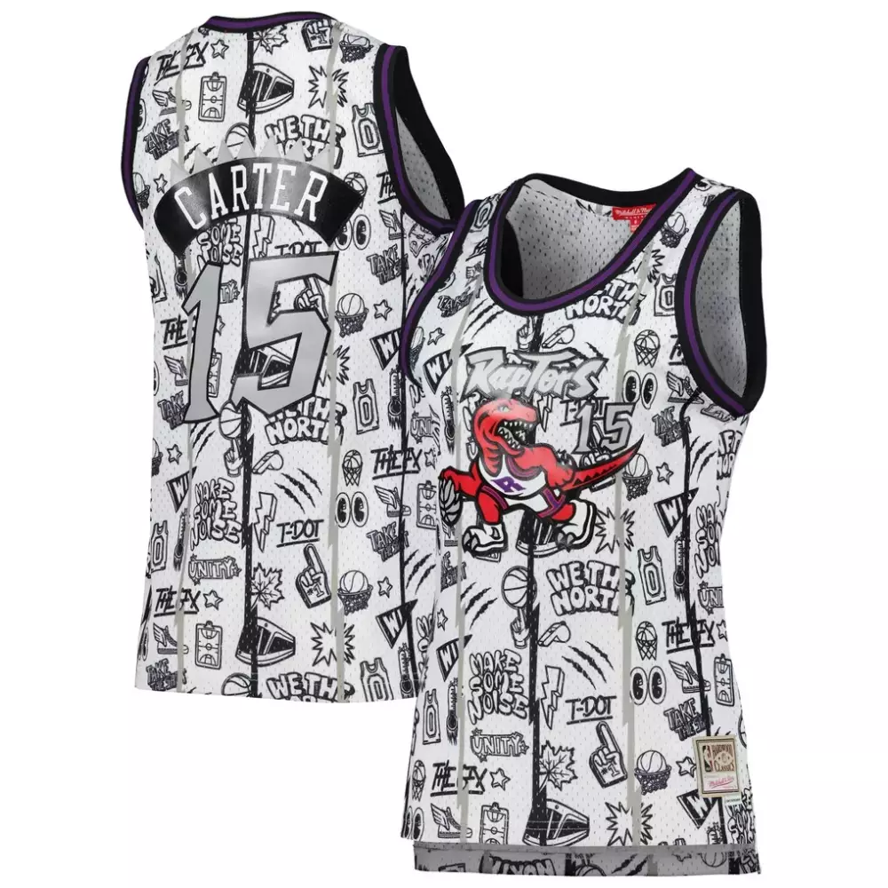 Vince Carter 15 Raptors Jersey White We The North Mitchell Ness Men T-shirt Custom Design