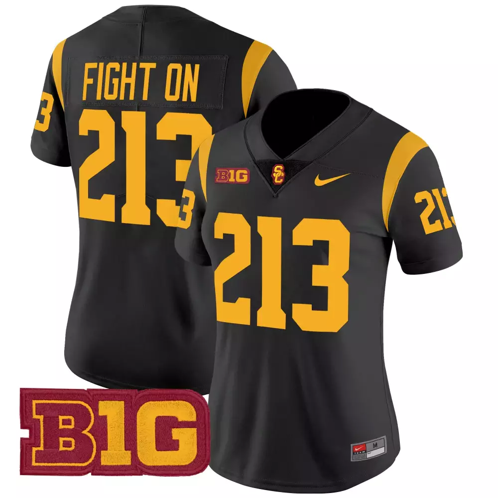 Fight On Usc Trojans Jersey Black Big Cardinal Gold Vapor Limited All Stitched