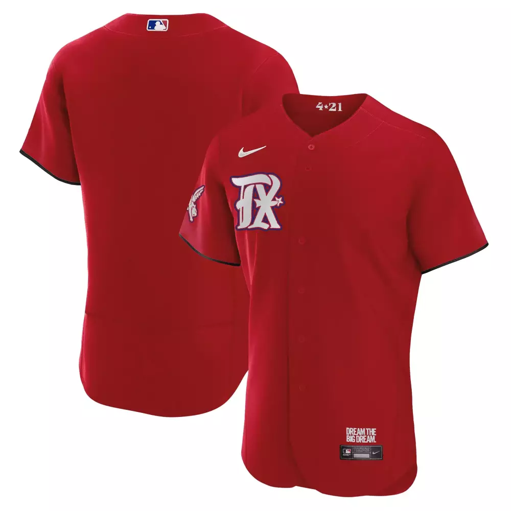 Rodriguez 21 Texas Rangers Jersey Red City Connect Men Split Design Blue White Flex