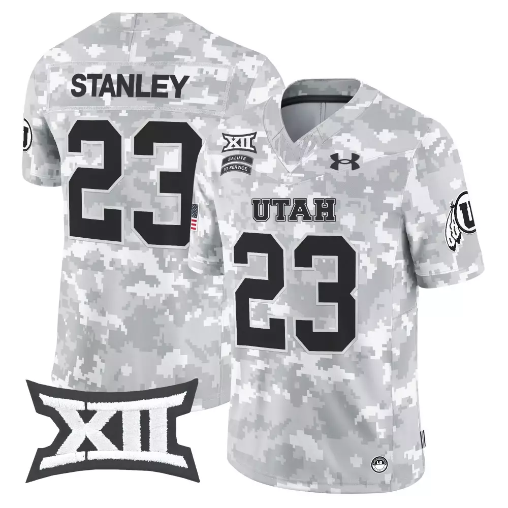 Wilson Utes 23 Utah Jersey Grey Salute To Service Big Men Custom Design Black White