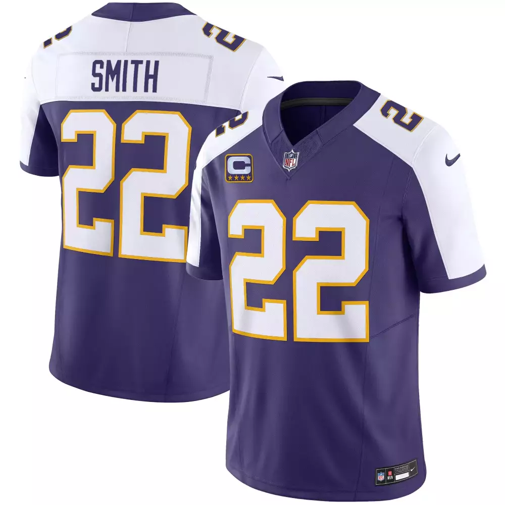 Harrison Smith 22 Jersey Purple Minnesota Vikings Men White Gold Alternate Classic