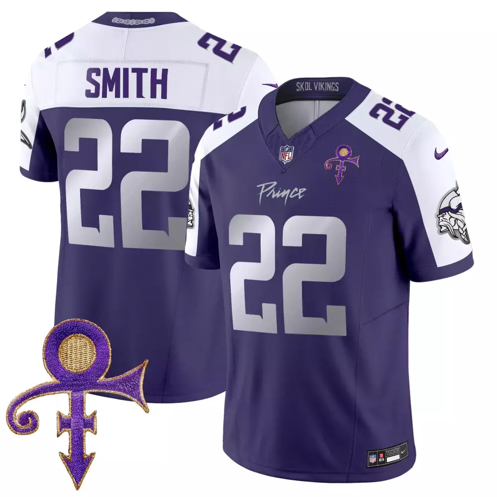 Harrison Smith 22 Jersey Purple Prince Tribute Minnesota Vikings Symbol Men White