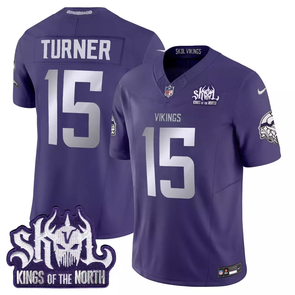 Turner Warrior 15 Vikings Jersey Purple Skol Kings North Men Nike Vapor Limited Silver