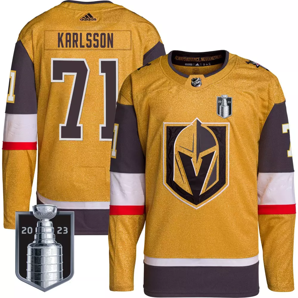 William Karlsson 71 Jersey Gold 2023 Stanley Cup Champions Vegas Golden Knights Men