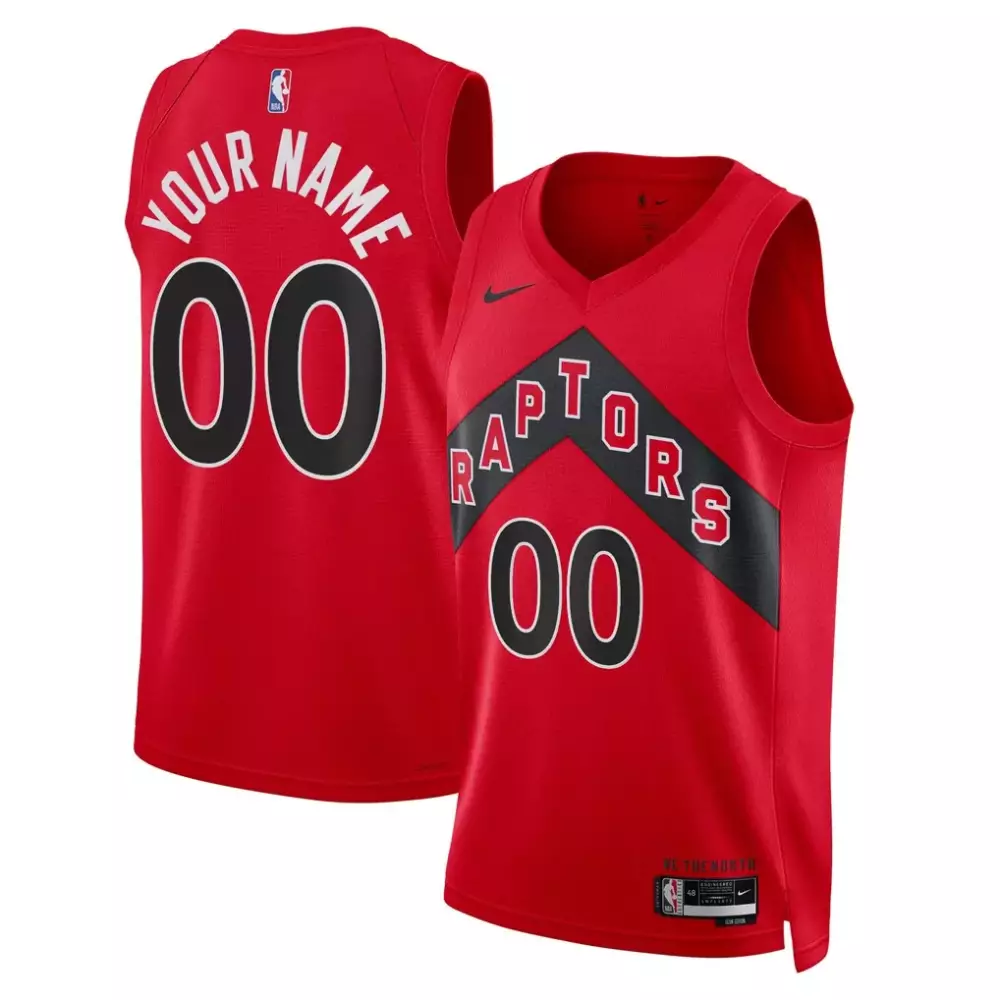 Custom Raptors Jersey Red Men Black Unisex Swingman Icon