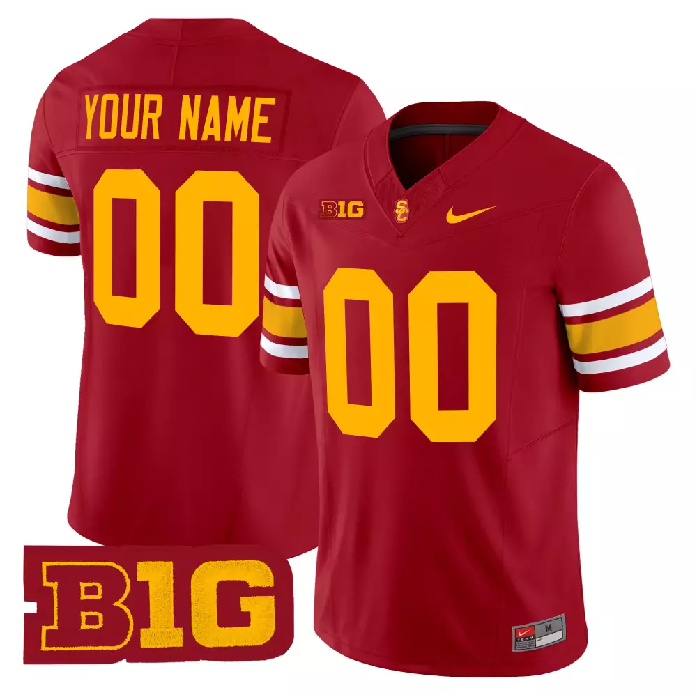 Custom Usc Trojans Jersey Cardinal Red Men Gold White Vapor Limited Embroidered