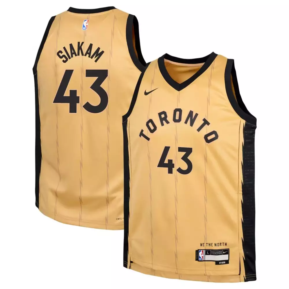 Pascal Siakam 43 Toronto Raptors Jersey Gold We The North Men Black Swingman Replica