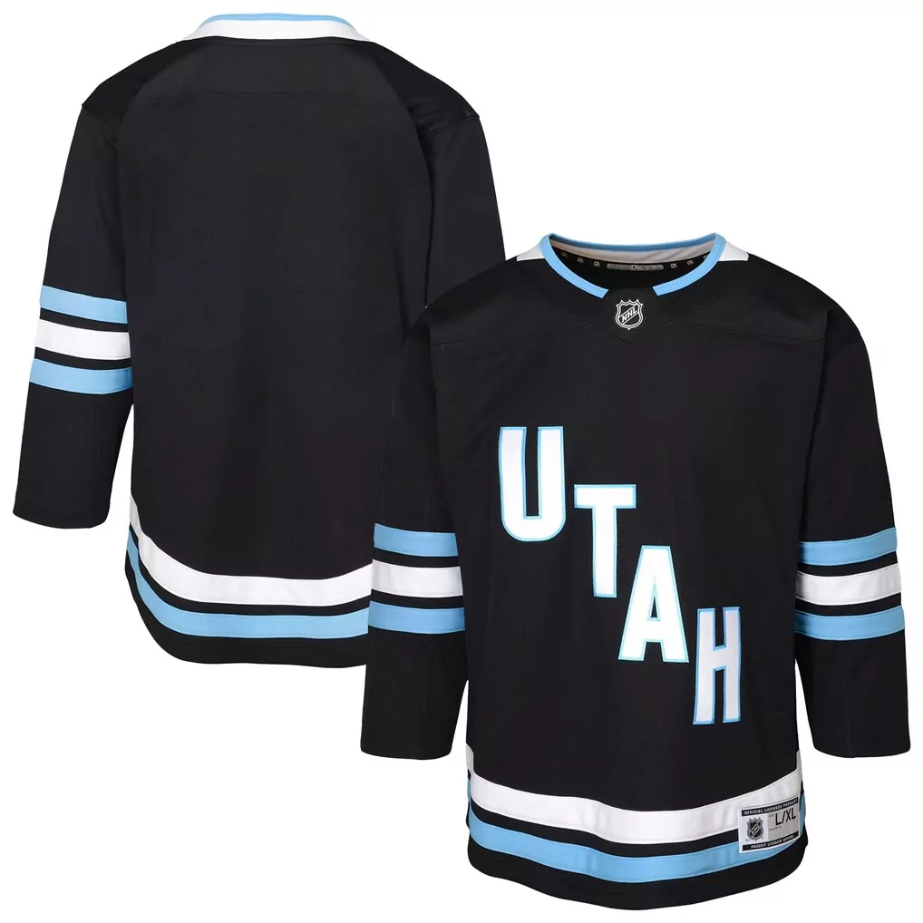 Mammoth Utah Jersey Black White Light Blue Home Premier