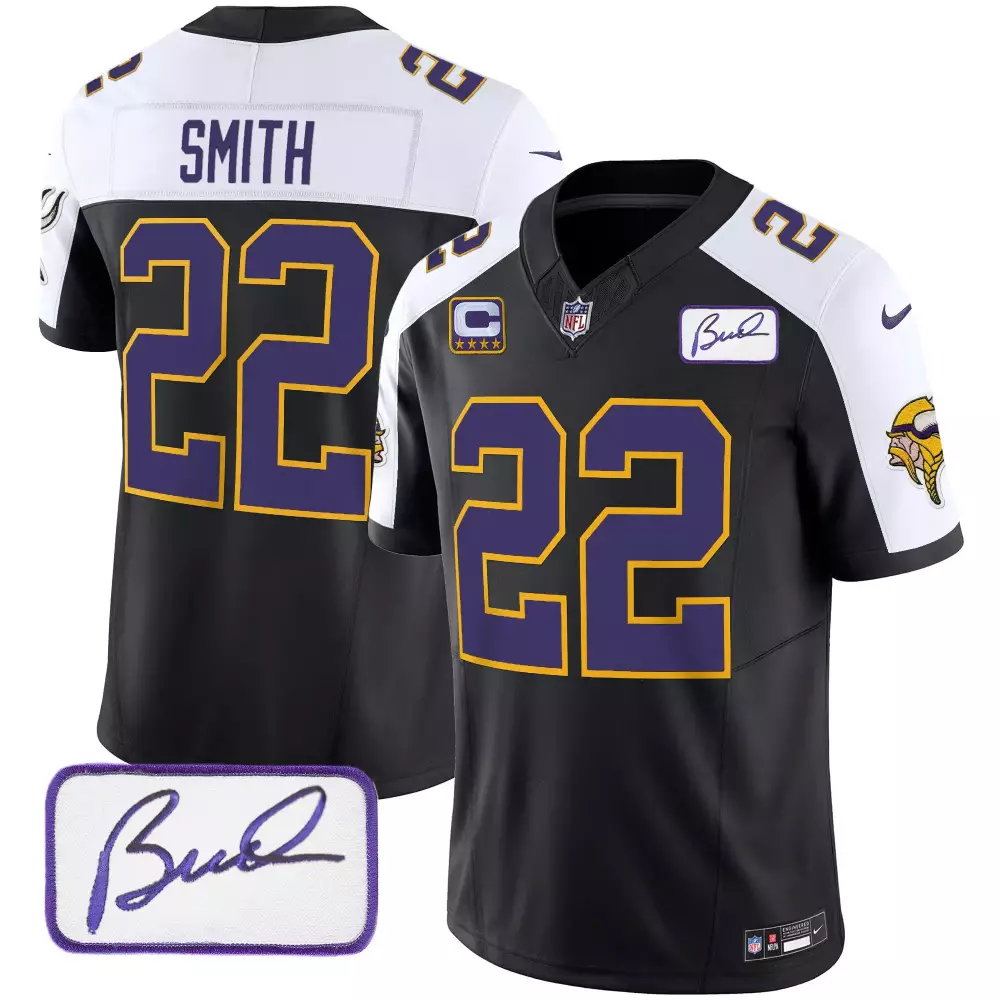 Harrison Smith 22 Jersey Black Vikings 2022 "winter Warrior" Minnesota (captain) Signature