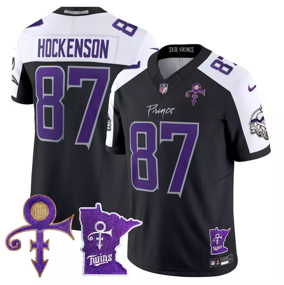T.j. Hockenson 87 Jersey Black Prince Minnesota Vikings Twins State Men Alternate