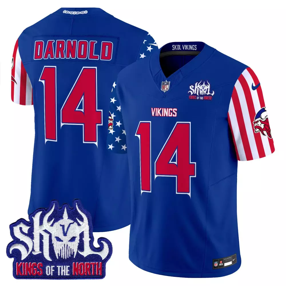 Sam Darnold 14 Vikings Jersey Royal Blue Skol Kings North Men Replica Alternate Custom Design
