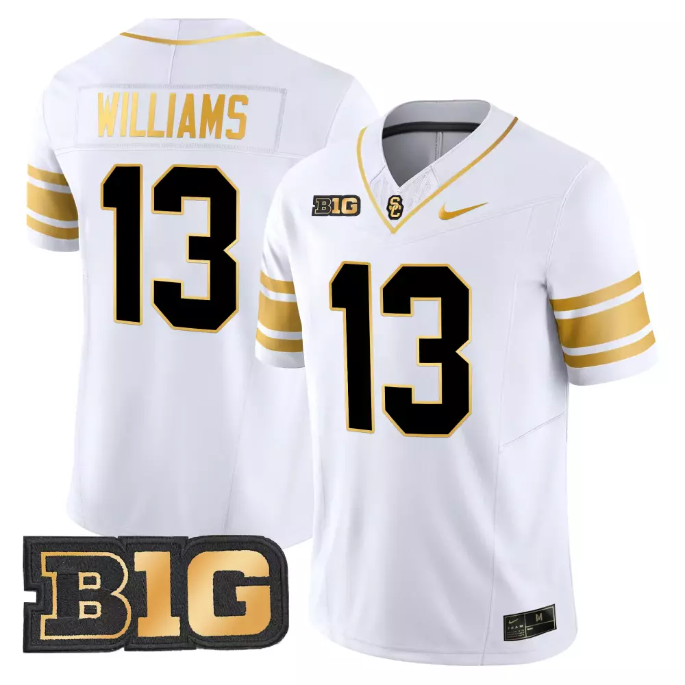 Williams Trojans 13 Jersey White Purdue Boilermakers Big Ten Men Gold Black Stitched