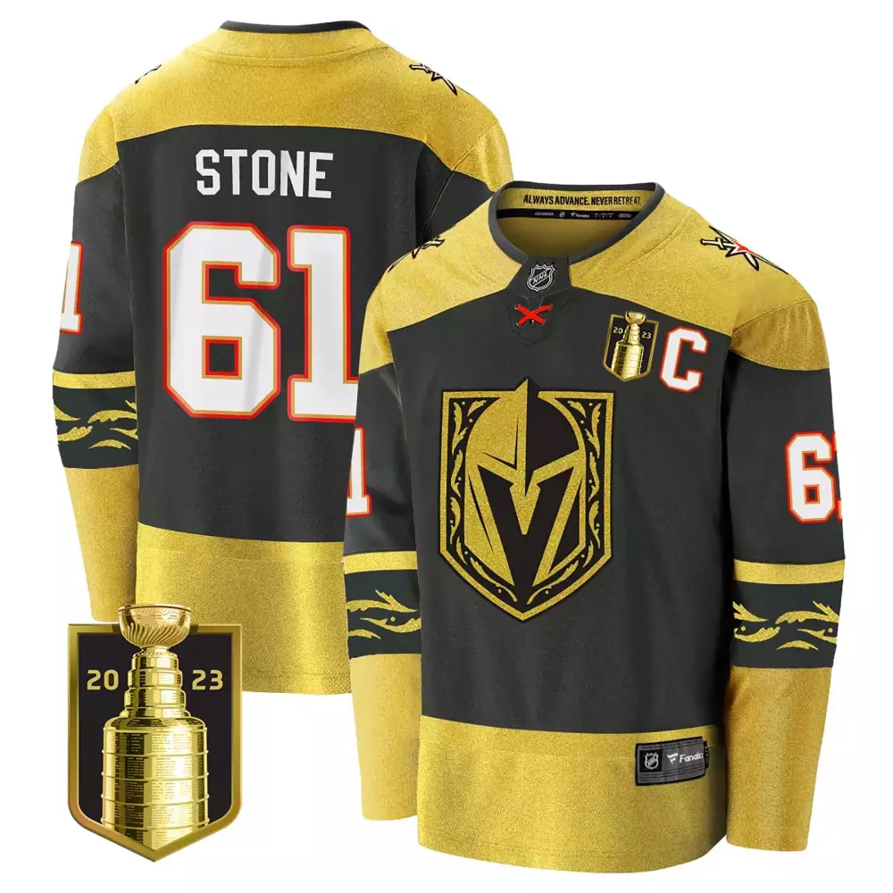 Mark Stone 61 Jersey Black Stanley Cup Champions Vegas Golden Knights 2023 Men Gold