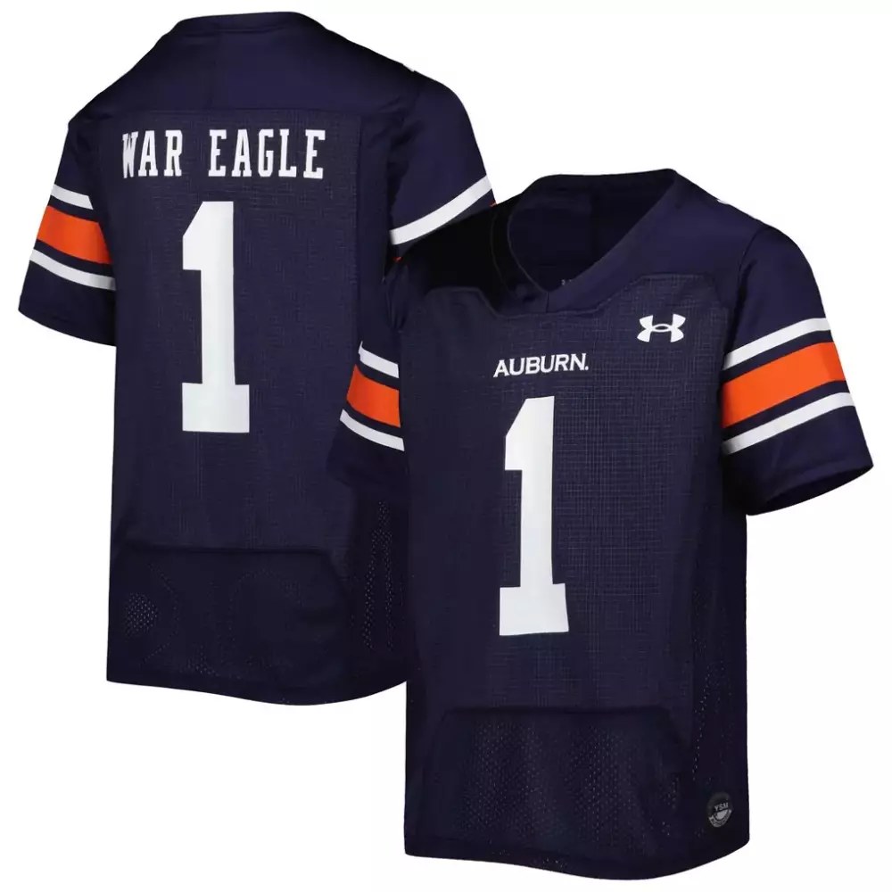 War Eagle 1 Auburn Tigers Jersey Navy Men Orange White Replica