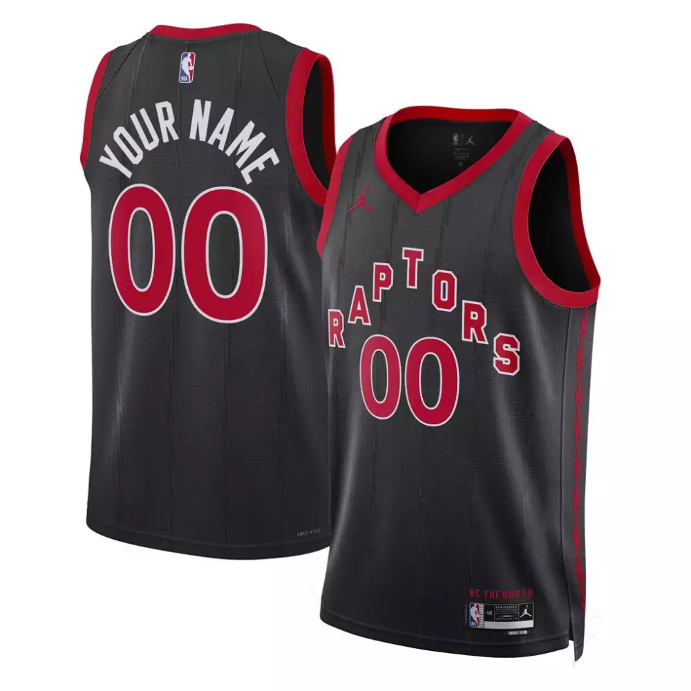 Custom Raptors Jersey Black Men Red Unisex Swingman