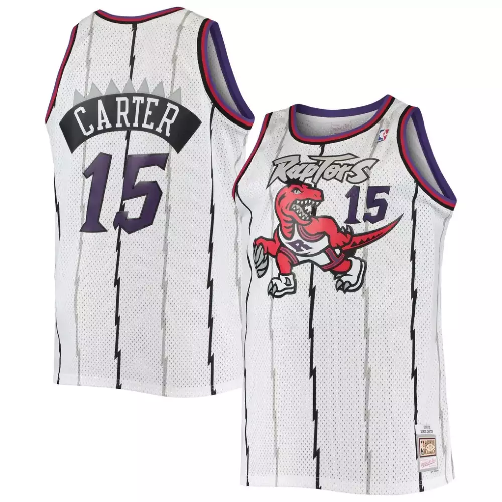 Vince Carter 15 Raptors Jersey White Men Purple Black Red Hardwood Classics Swingman