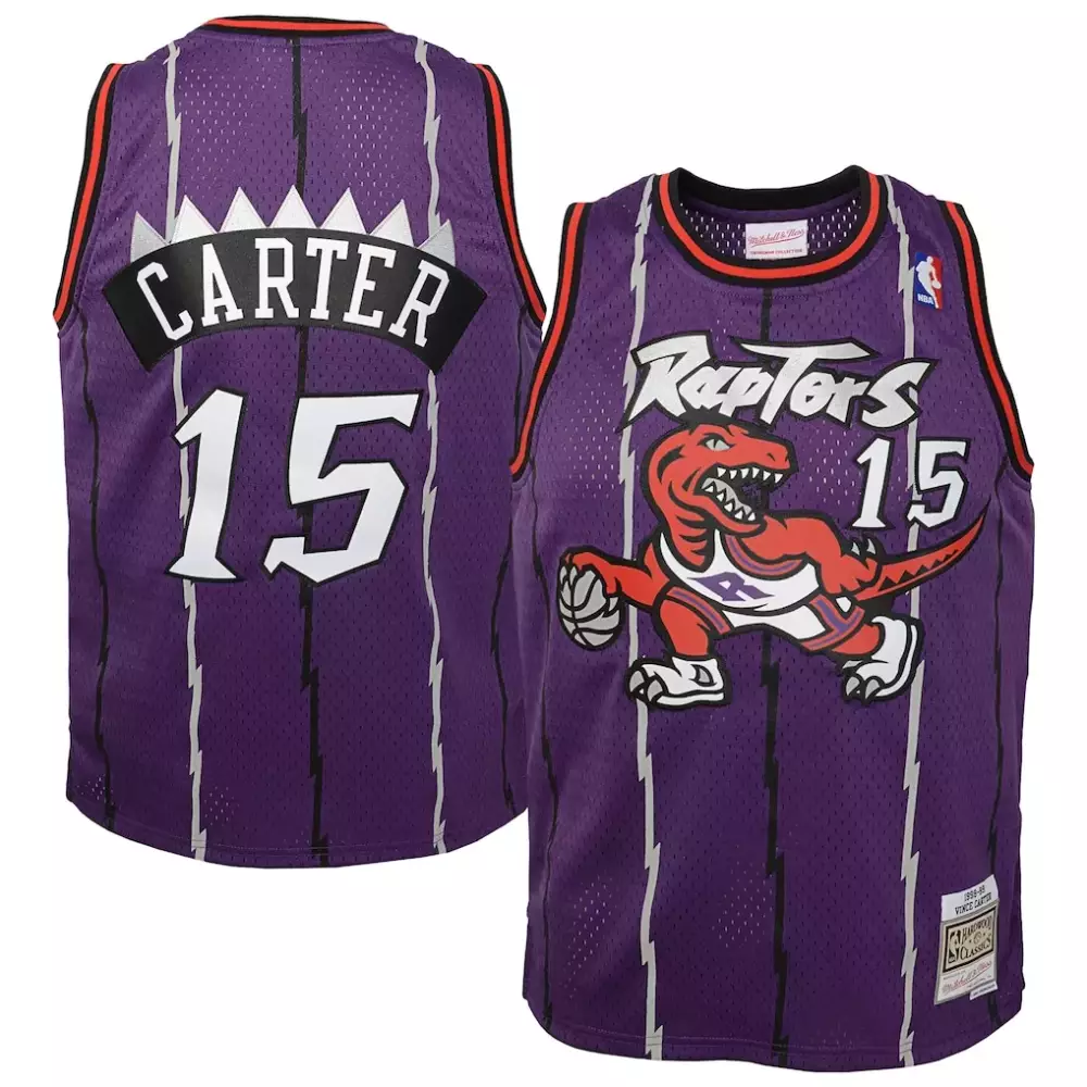 Vince Carter 15 Raptors Jersey Purple Mitchell & Ness Hardwood Classics Men V-neck