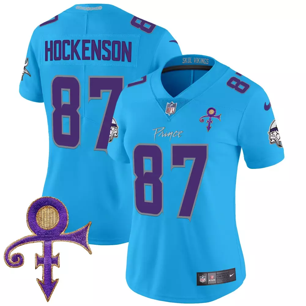 T.j. Hockenson 87 Jersey Light Blue Prince Tribute Minnesota Vikings Women Purple